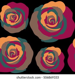 Abstract purple english roses seamless pattern.