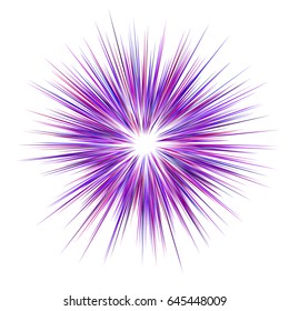 Abstract purple explosion design on white background - vector graphic