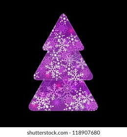 Abstract purple fir tree