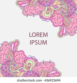 Abstract purple floral background hand drawn