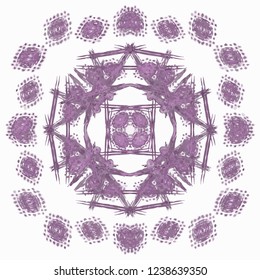Abstract purple floral fractal pattern isolated on white background. Vector.
