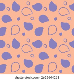 Abstractas patrón floral púrpura sobre fondo naranja. Patrón sin fisuras en colores púrpura y naranja. Patrón minimalista moderno. Patrón botánico. 