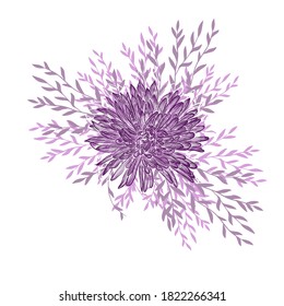 Abstract purple flower. Vector illustration
