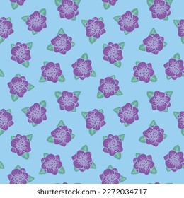 Abstract purple flowers vector seamless pattern design