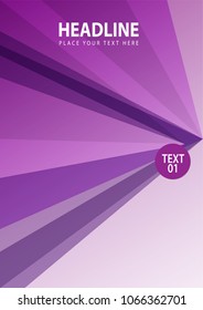 Abstract purple flyer design A4 template. Vector illustration.