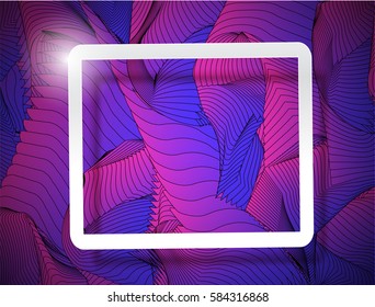 Abstract purple frame white background