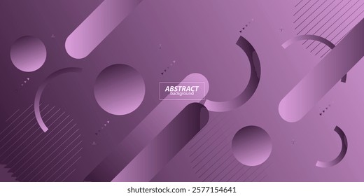 Abstract purple geometric background vector template with rectangle and circle pattern. Bright purple background with trendy design. Vector Eps10