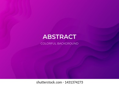 Abstract purple geometric background. Wavy geometric background. Trendy gradient shapes composition Paper cut style design. - Vector