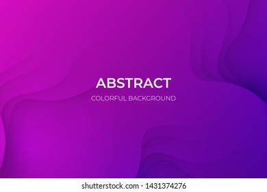 Abstract purple geometric background. Wavy geometric background. Trendy gradient shapes composition Paper cut style design. - Vector