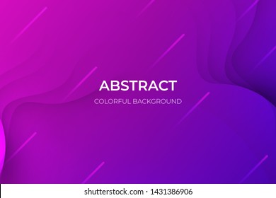 Abstract purple geometric background. Wavy geometric background. Trendy gradient shapes composition Paper cut style design. - Vector