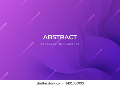 Abstract purple geometric background. Wavy geometric background. Trendy gradient shapes composition Paper cut style design. - Vector