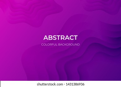 Abstract purple geometric background. Wavy geometric background. Trendy gradient shapes composition Paper cut style design. - Vector