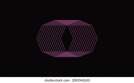  Abstract purple geometric cube vectgor