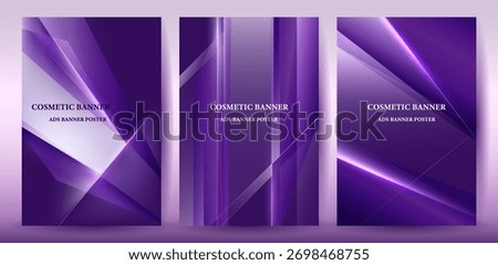 Abstract Purple Geometric Gradient Backgrounds Set for Cosmetic Banner, Ads, and Poster Set