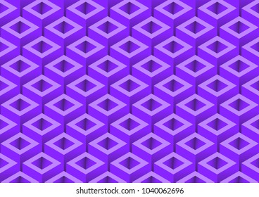Abstract purple geometric or hexagons seamless mosaic pattern for background or backdrop ; ESP 10.