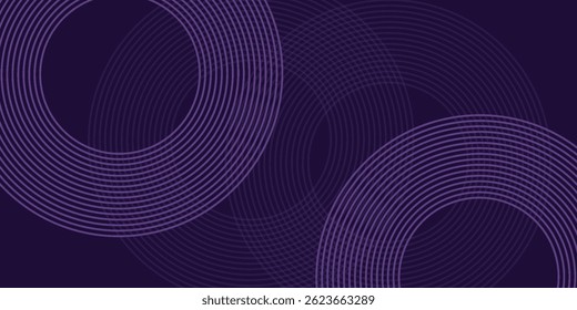 Abstract purple geometric lines on dark purple background. Modern purple background with glowing lines for business. Suit for cover, poster, banner, brochure, header, website