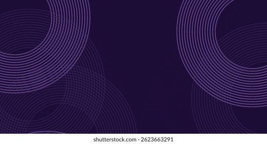 Abstract purple geometric lines on dark purple background. Modern purple background with glowing lines for business. Suit for cover, poster, banner, brochure, header, website