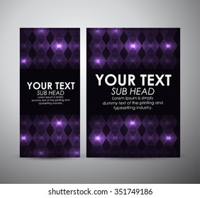 Abstract purple geometric shining pattern. Brochure business design template or roll up. Vector illustration