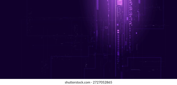 Tecnología púrpura Abstractas del fallo y fondo cibernético