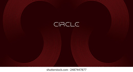 Abstract purple glowing geometric lines on dark purple background. Modern shiny red circle lines pattern. Futuristic technology concept. Suit for cover, poster, banner, brochure, header, website