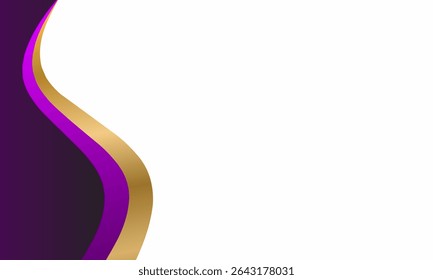 Abstract Purple and Gold Wave Business Background, vektor