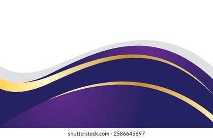 Abstract purple gold wavy background