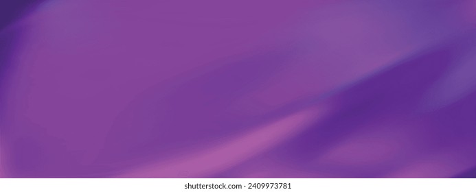 Resumen de fondo degradado púrpura con luz azul. Textura minimalista sutil de seda ondulada. Ilustración vectorial 3D.