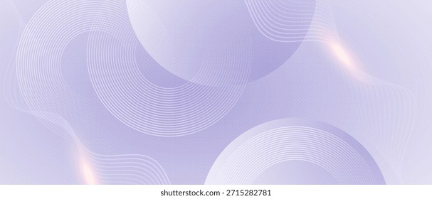 Abstractas fondo de gradiente púrpura con línea circular y textura de semitono.