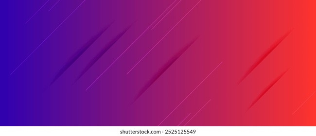 Abstract purple gradient background with lines and shadows. Header banner. Bright abstract presentation backdrop. Vector illustration