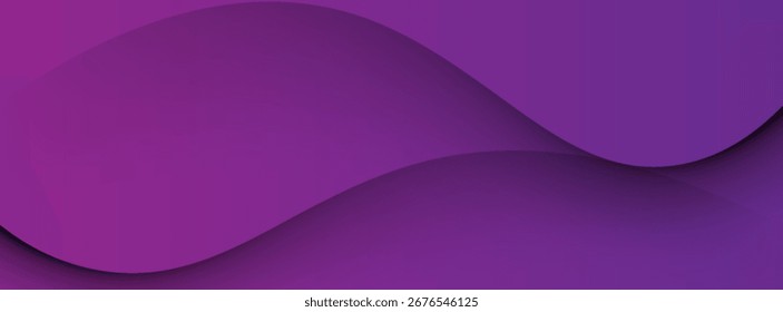Fundo de gradiente roxo abstrato com formas onduladas suaves e elementos geométricos mínimos. Ideal para web design moderno, branding e arte digital