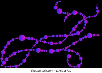 Abstract purple gradient circles pattern on black background