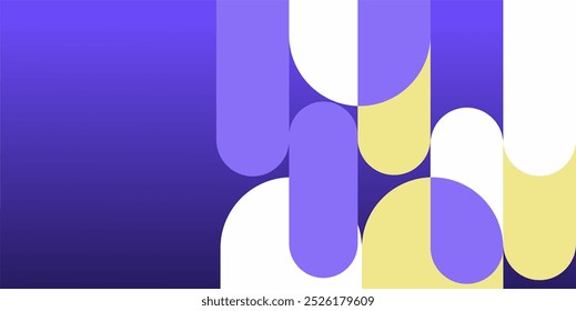 Abstract purple gradient design featuring vertical and circular shapes on a dark background. A modern, futuristic pattern with soft gradients, creating depth and visual interest.