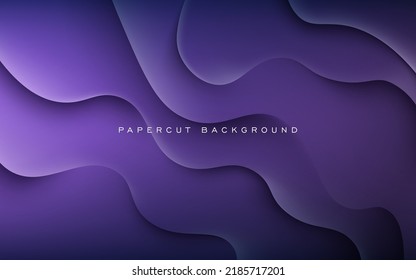 abstract purple gradient dynamic wavy shape shadow and light background. eps10 vector