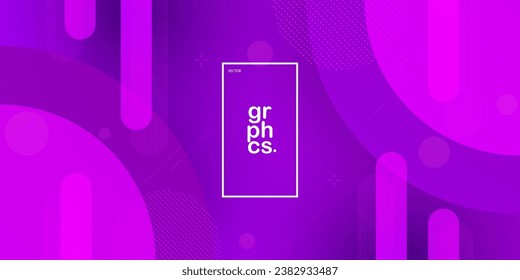 Abstract purple gradient geometric background. Trendy color gradation. Dynamic and colorful banner concept. Eps10 vector