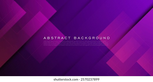Abstract purple gradient lines background. Overlap shape with overlay lines. Dark purple background with simple pattern design. Eps10 vector