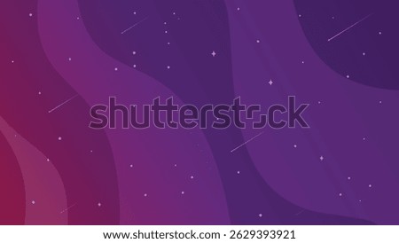 Abstract Purple Gradient Night Sky Background with Stars and Shooting Stars