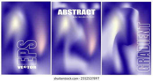 Abstract purple gradient set of 3.Vector illustration.