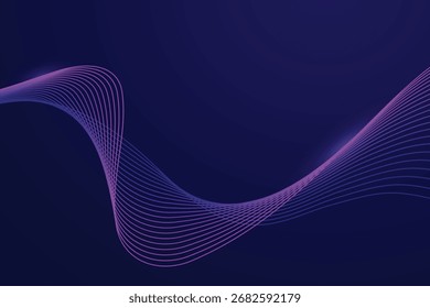 abstract purple gradient wavy lines on dark background
