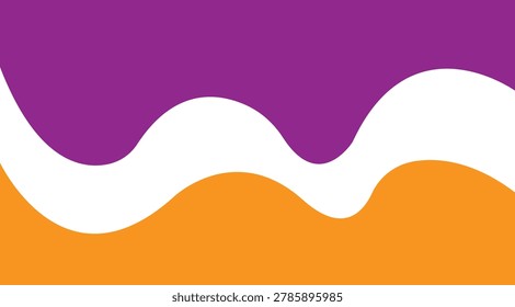 Abstract Purple Gray Orange Layered Wave Background with Fluid Curves, Modern Creative Design for Wallpapers and Web Templates