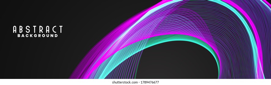 Abstract purple & green color wave design background. Smooth smoke wavy vector design. Curve flow  motion illustration. 