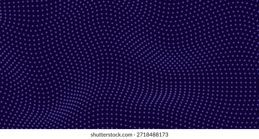 Abstrato meio-tom roxo fundo pontos com padrão de onda fluente em efeito de profundidade, design de textura digital moderno adequado para temas de tecnologia, apresentações, cartazes, branding, sites, papéis de parede.