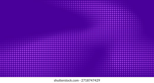 Abstractas patrón de puntos de semitono púrpura fondo azul violeta. Malla de concepto de superposición de puntos de textura pixelada. Ilustración vectorial.