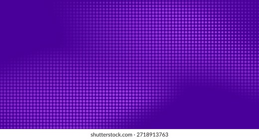 Abstractas patrón de puntos de semitono púrpura fondo azul violeta. Malla de concepto de superposición de puntos de textura pixelada.