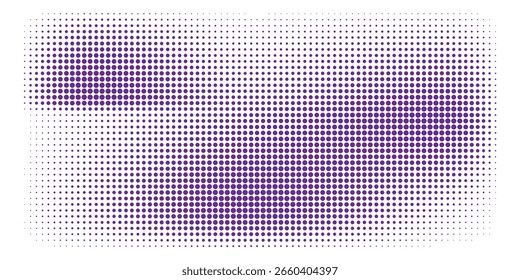 Abstract Purple Halftone Pattern With Circular Dotted Texture on White Background
