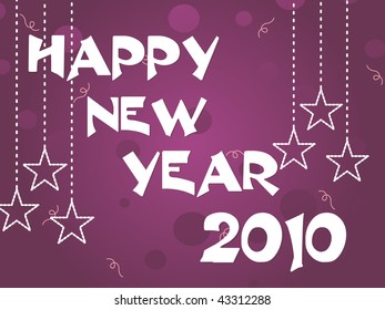 abstract purple hanging star background for 2010