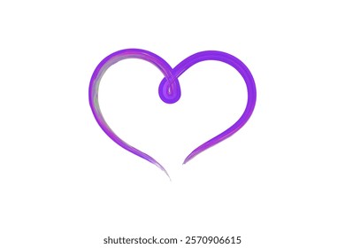 Abstract Purple Heart Shape, Artistic Brush Strokes, Paint Design