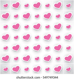 Resumen del patrón de los corazones púrpura - Diseño de la tarjeta de San Valentín o del vector de fondo 
