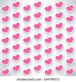 Abstract Purple Hearts Pattern - Valentine's Day Card or Background Vector Design 