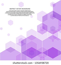 abstract purple hexagon background. layout for presentation 