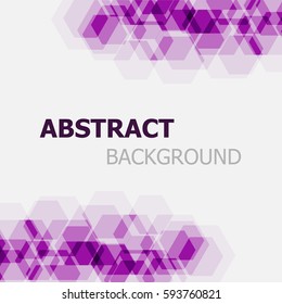 Abstract purple hexagon overlapping background, stock vector